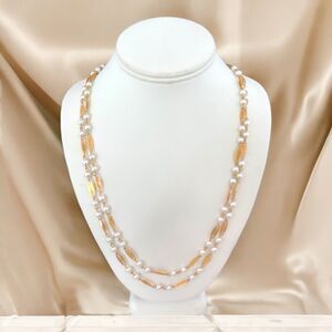 Vintage Signed Trifari Jewelry Set Bracelet Necklace Simulated Pearl 11N